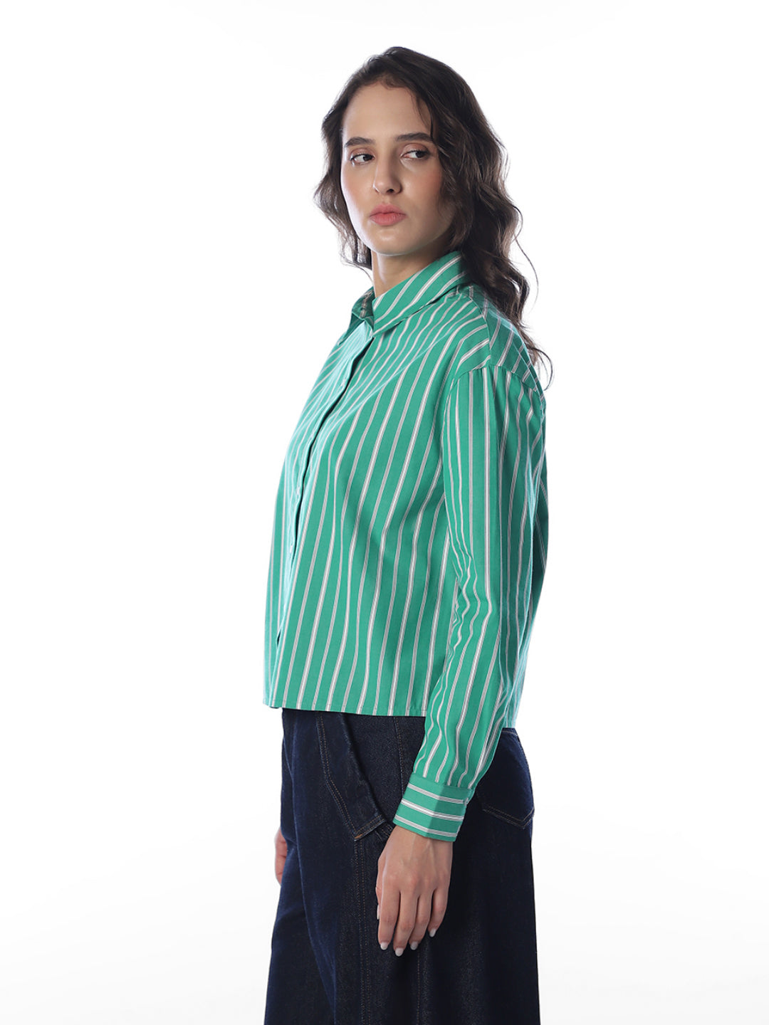 Striped Cropped Shirt