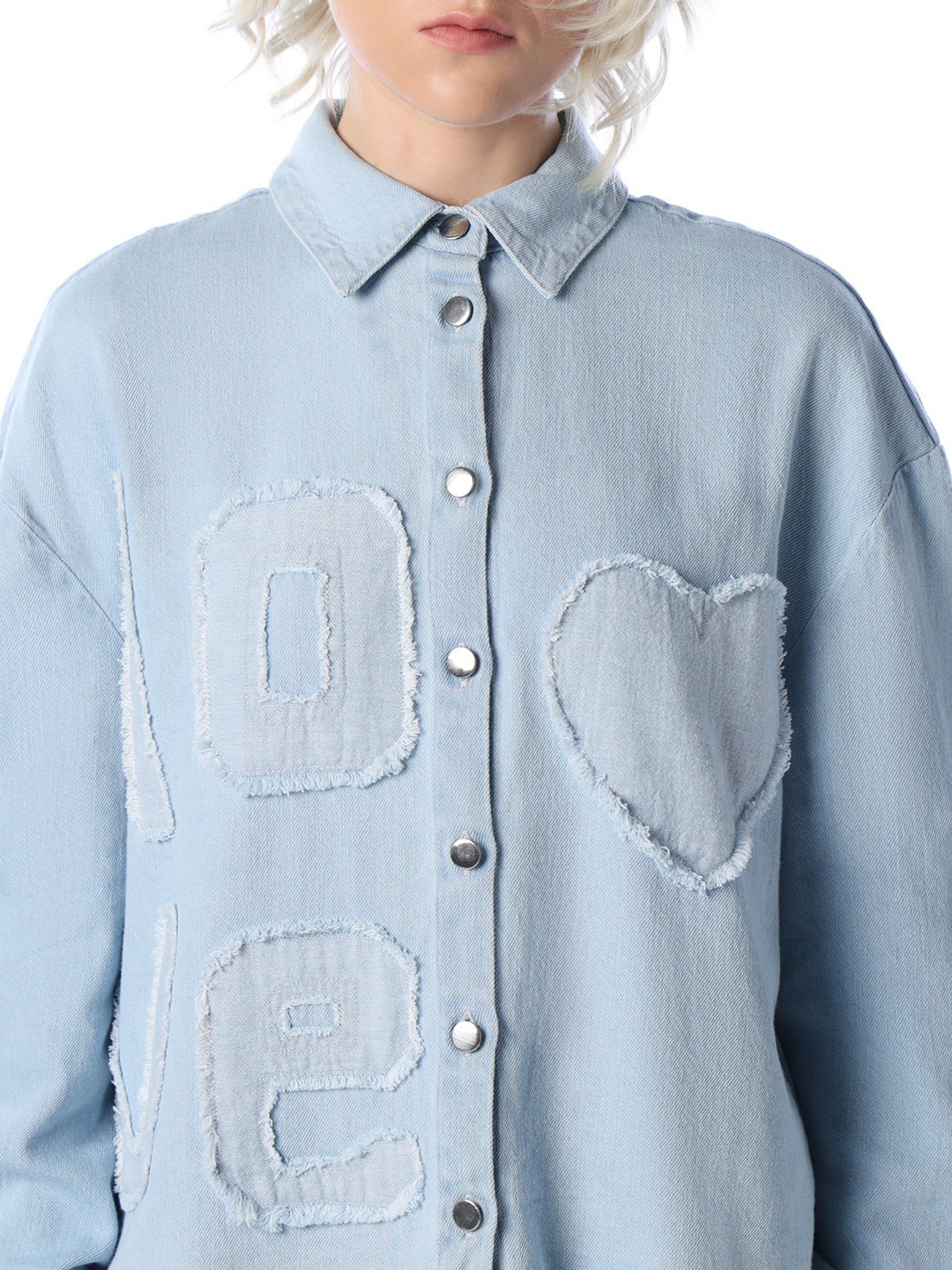 Light Blue Applique Detail Shirt