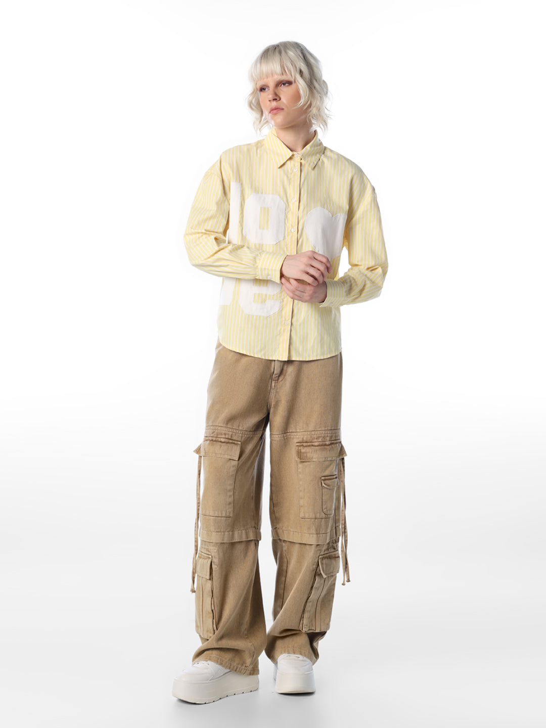 Yellow Striped Regular Fit Shirt