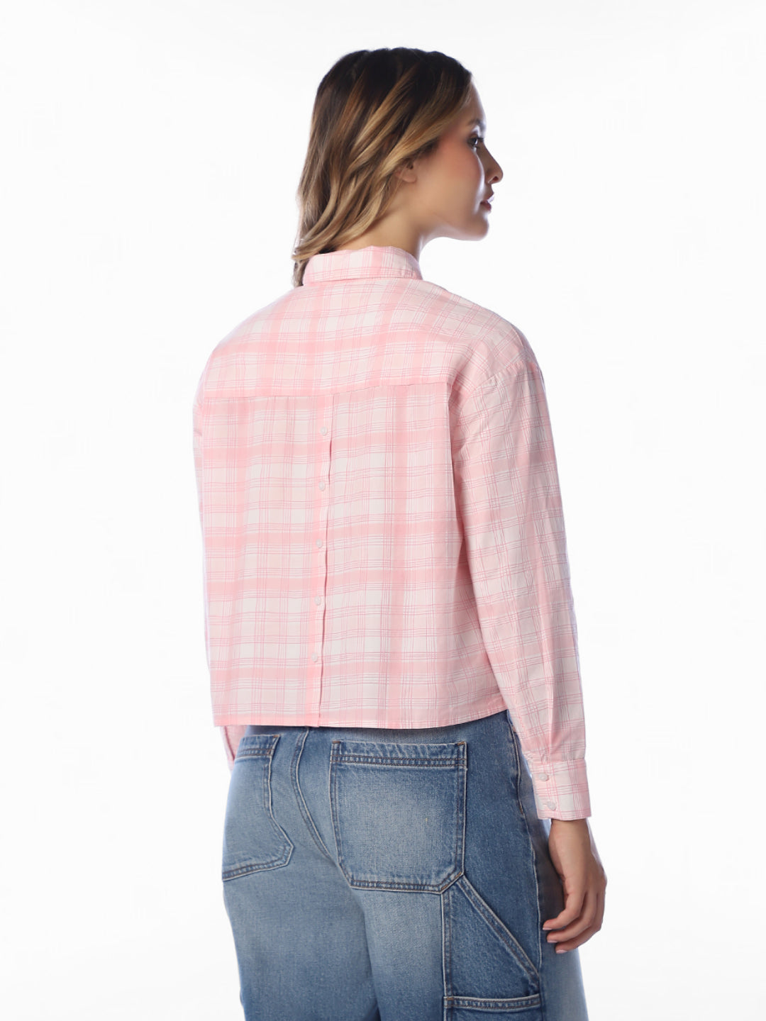Pink Check Cotton Shirt