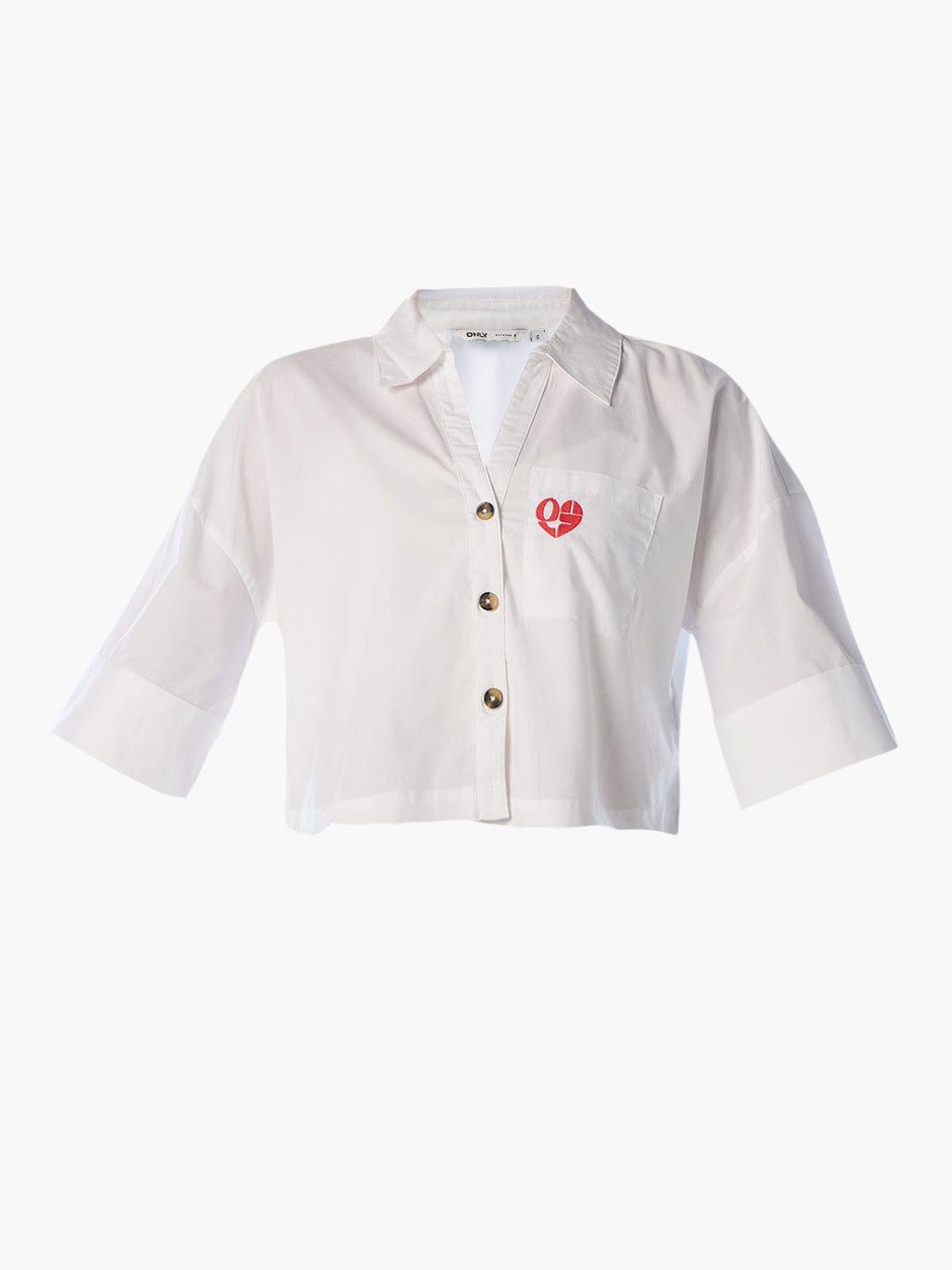 White Cropped Cotton Shirt