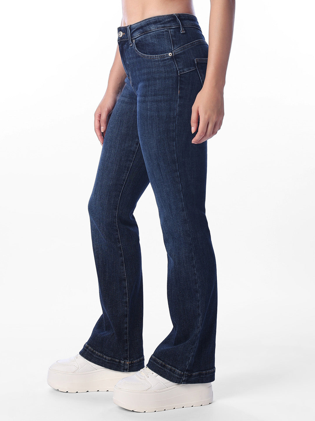 Dark Blue Flared Push up Jeans