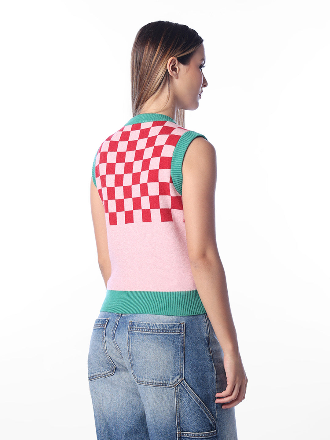Pink Printed Knit Top