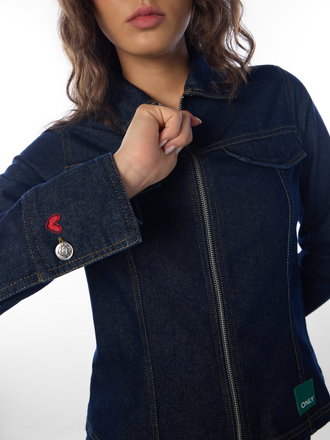 Dark Blue Zip-Up Shacket