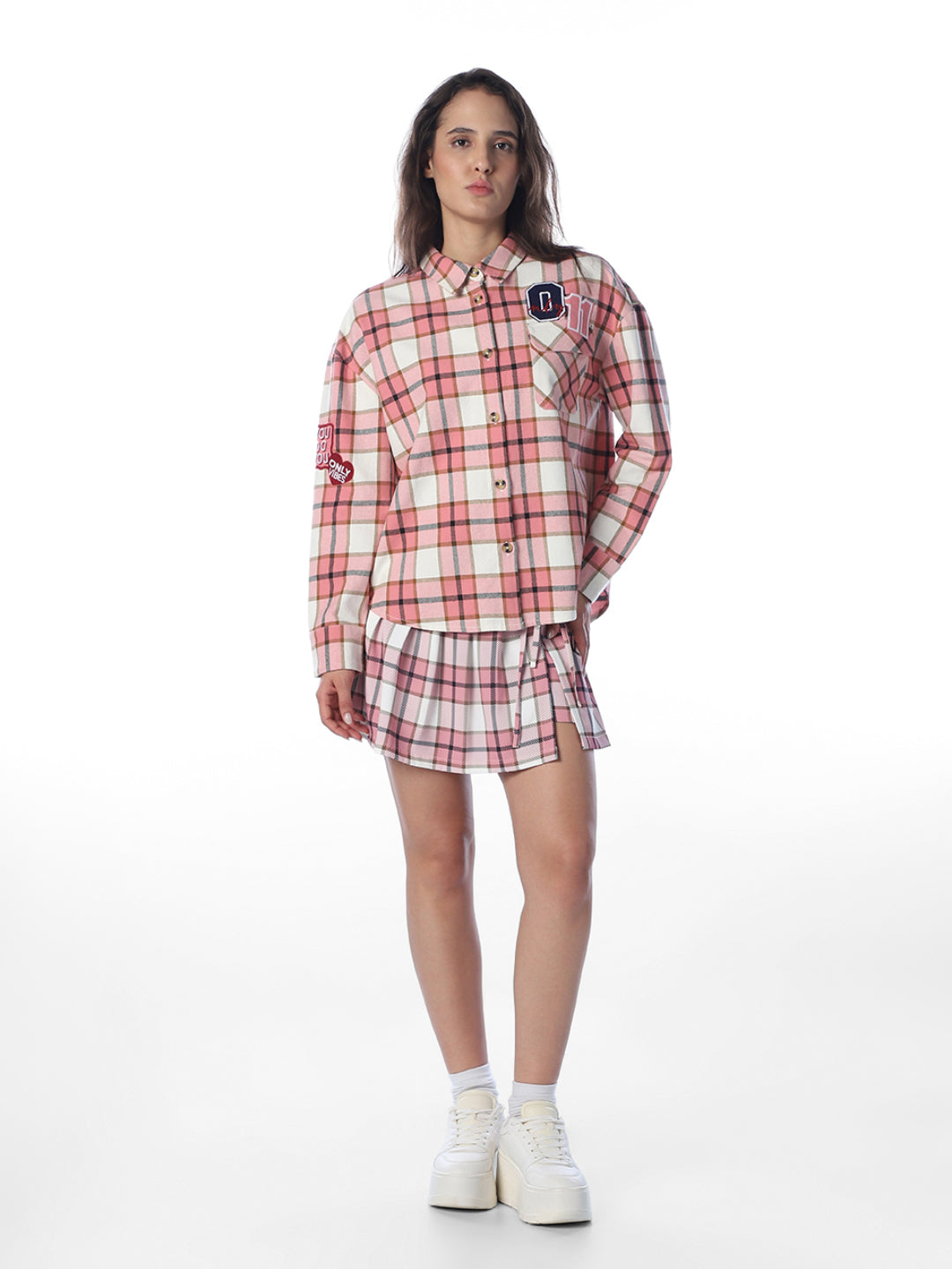 Check Badge Detail Shirt