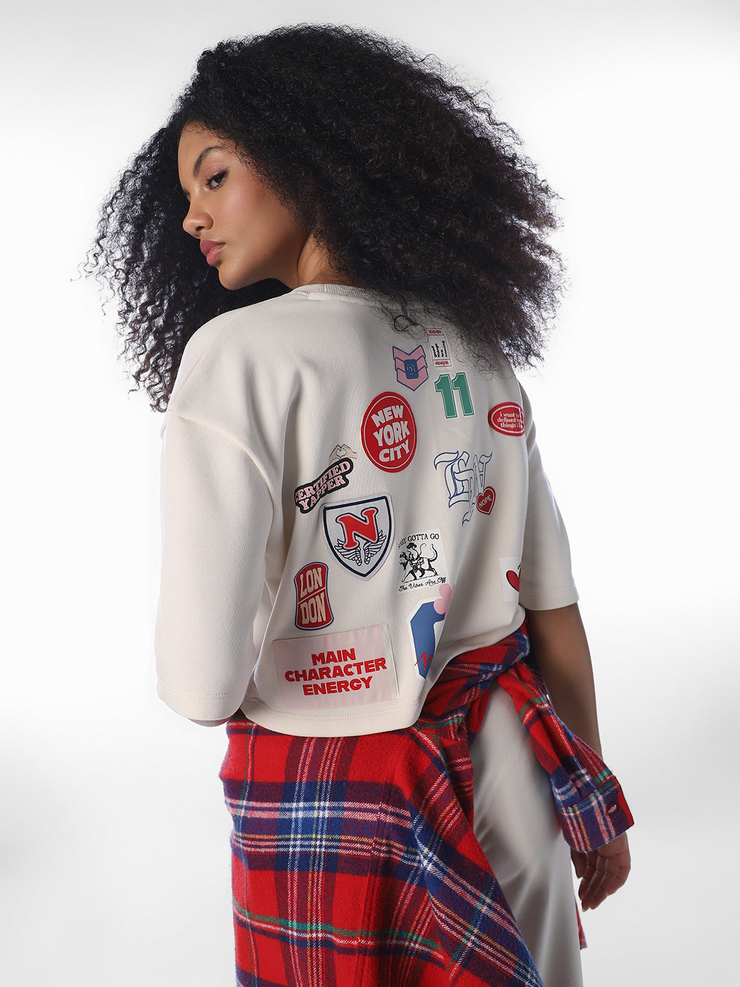 Printed Cropped Sweatshirt