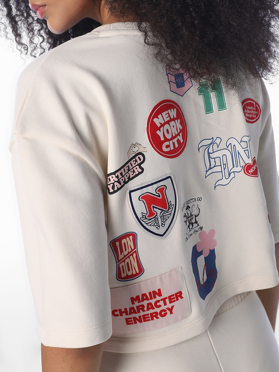Printed Cropped Sweatshirt