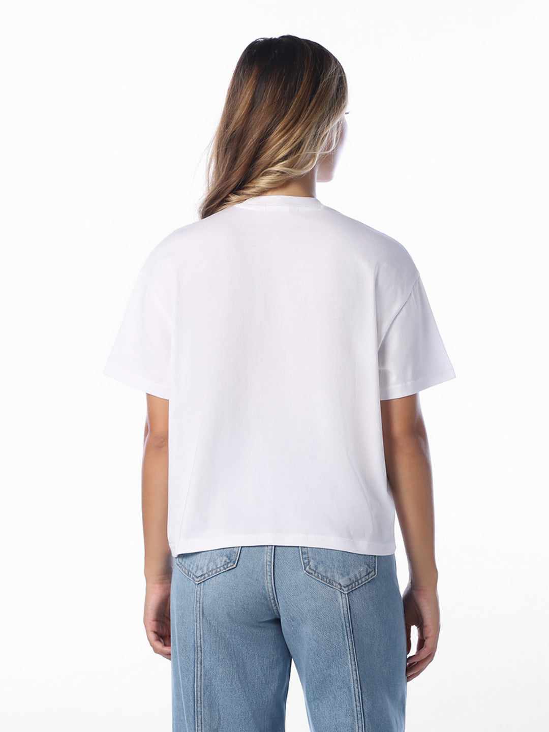 White Printed Relaxed Fit T-Shirt