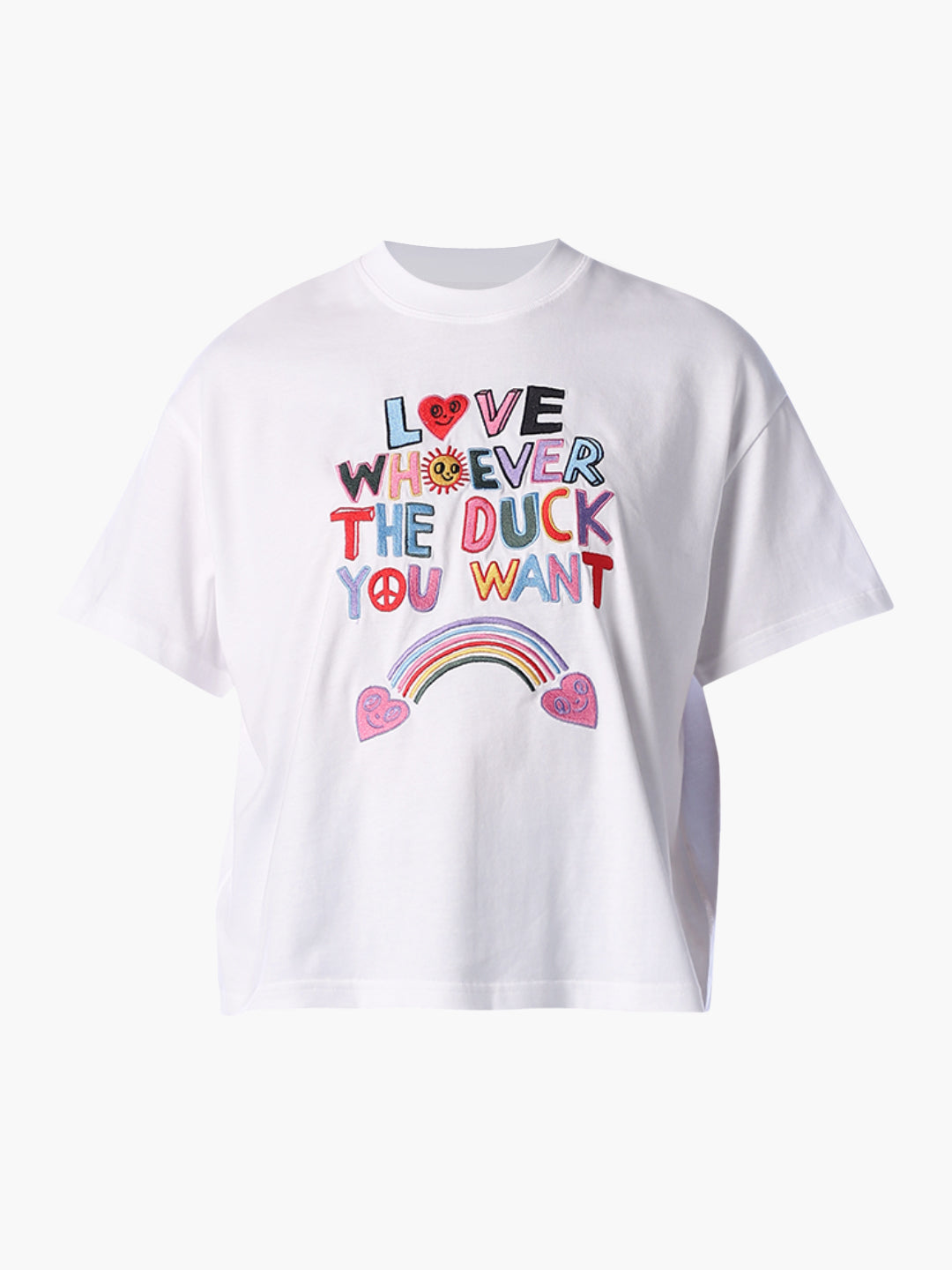 White Printed Relaxed Fit T-Shirt