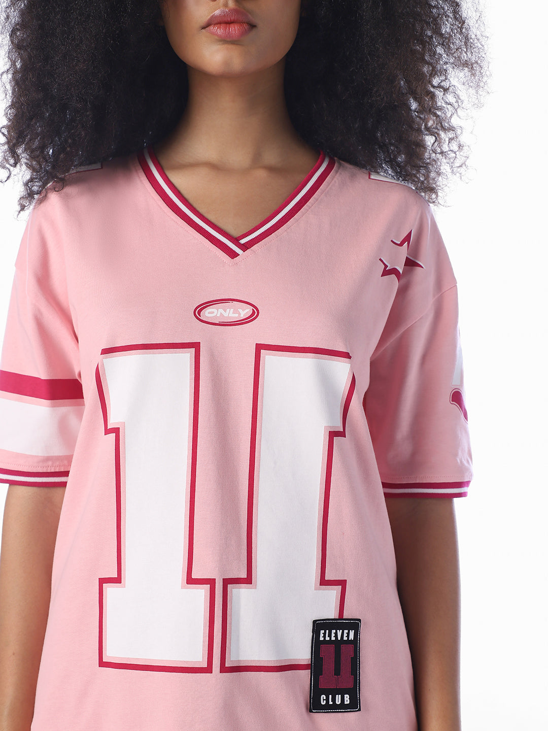 Pink Varsity Oversized T-Shirt