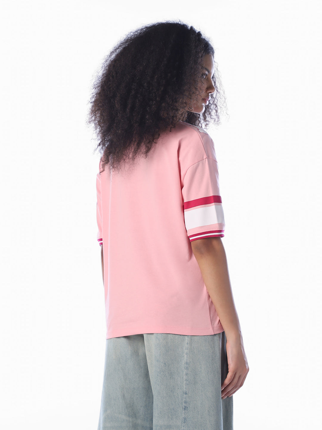 Pink Varsity Oversized T-Shirt