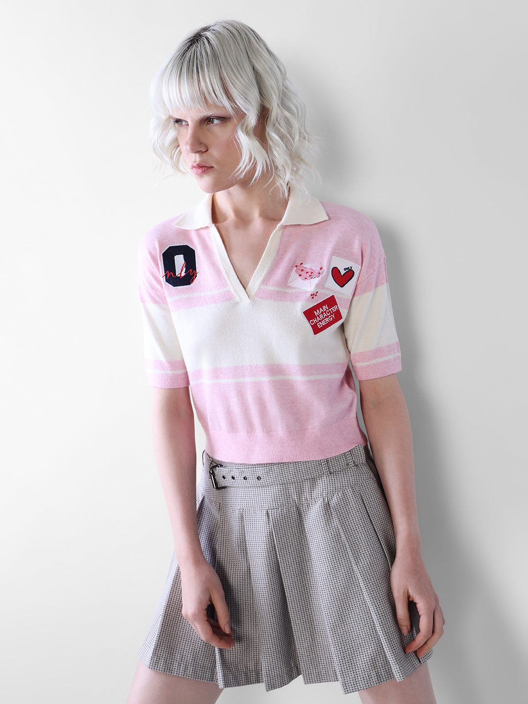 Pink Colourblocked Polo