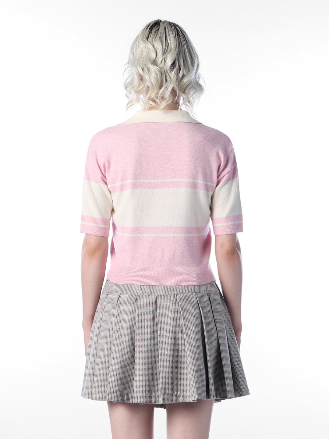 Pink Colourblocked Polo