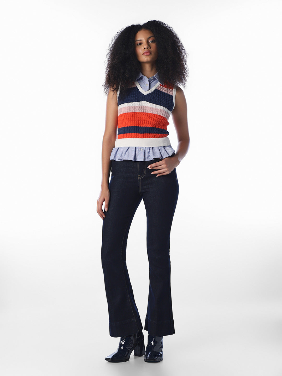Textured Cable Knit Top