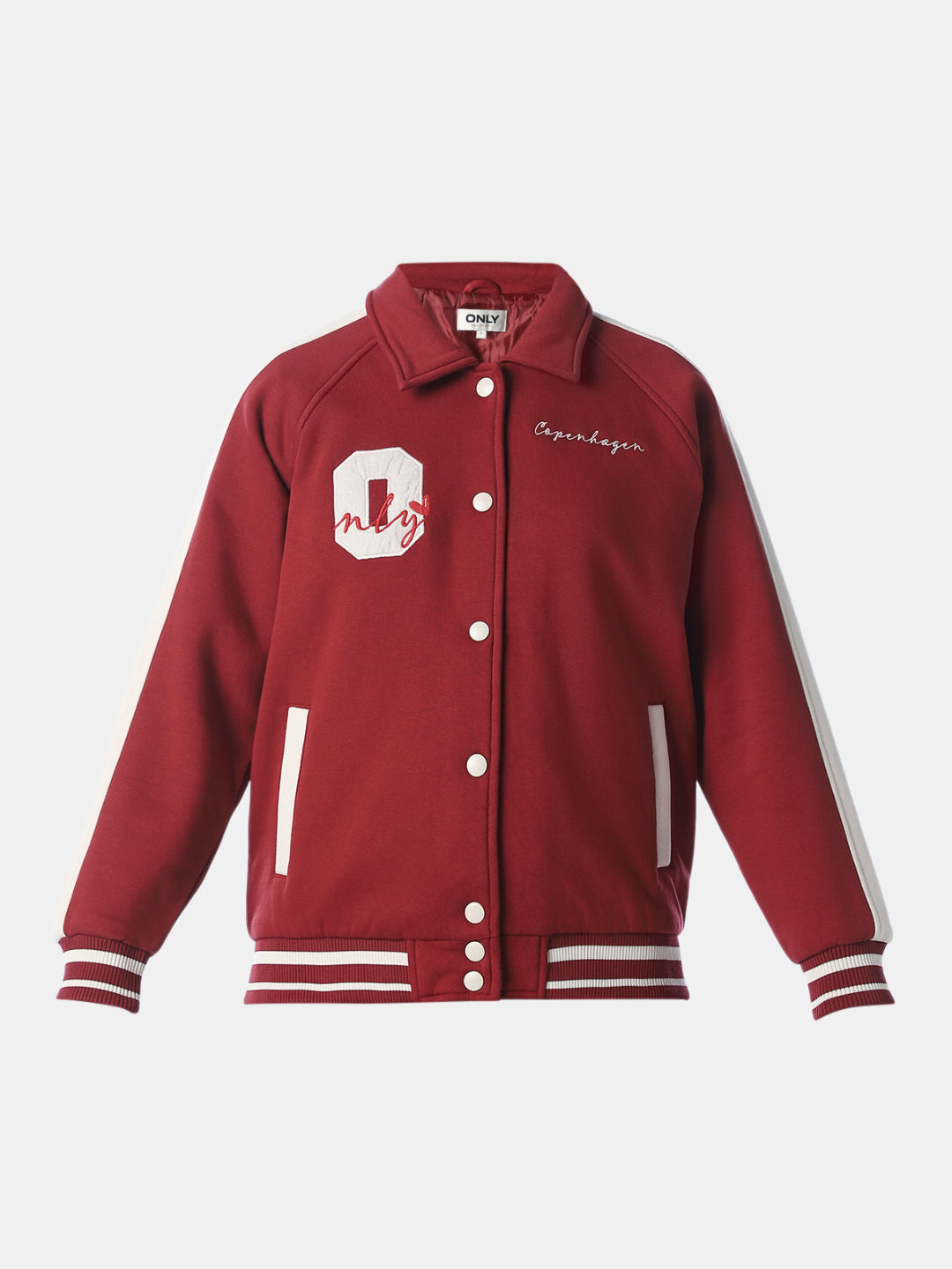 Red Printed Varsity Jacket