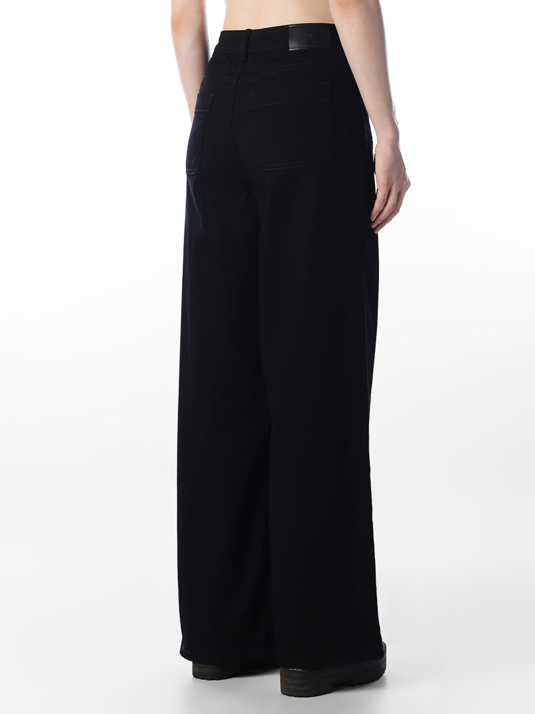 Black High Rise Wide Leg Jeans