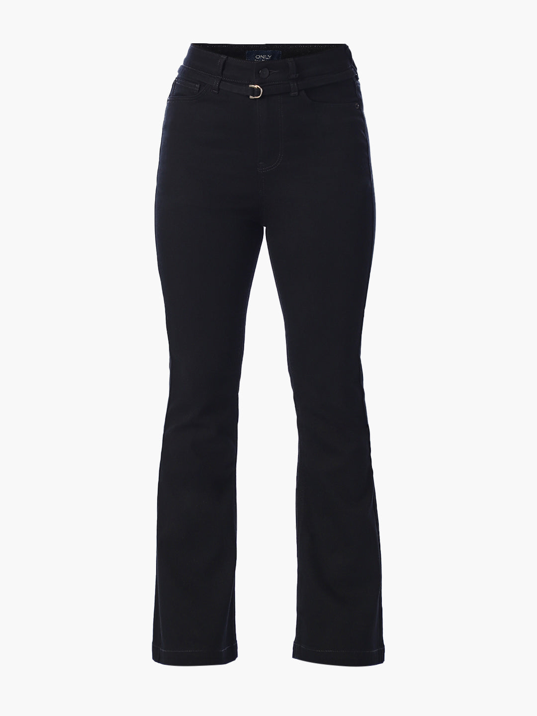 Black Flora Flared Jeans