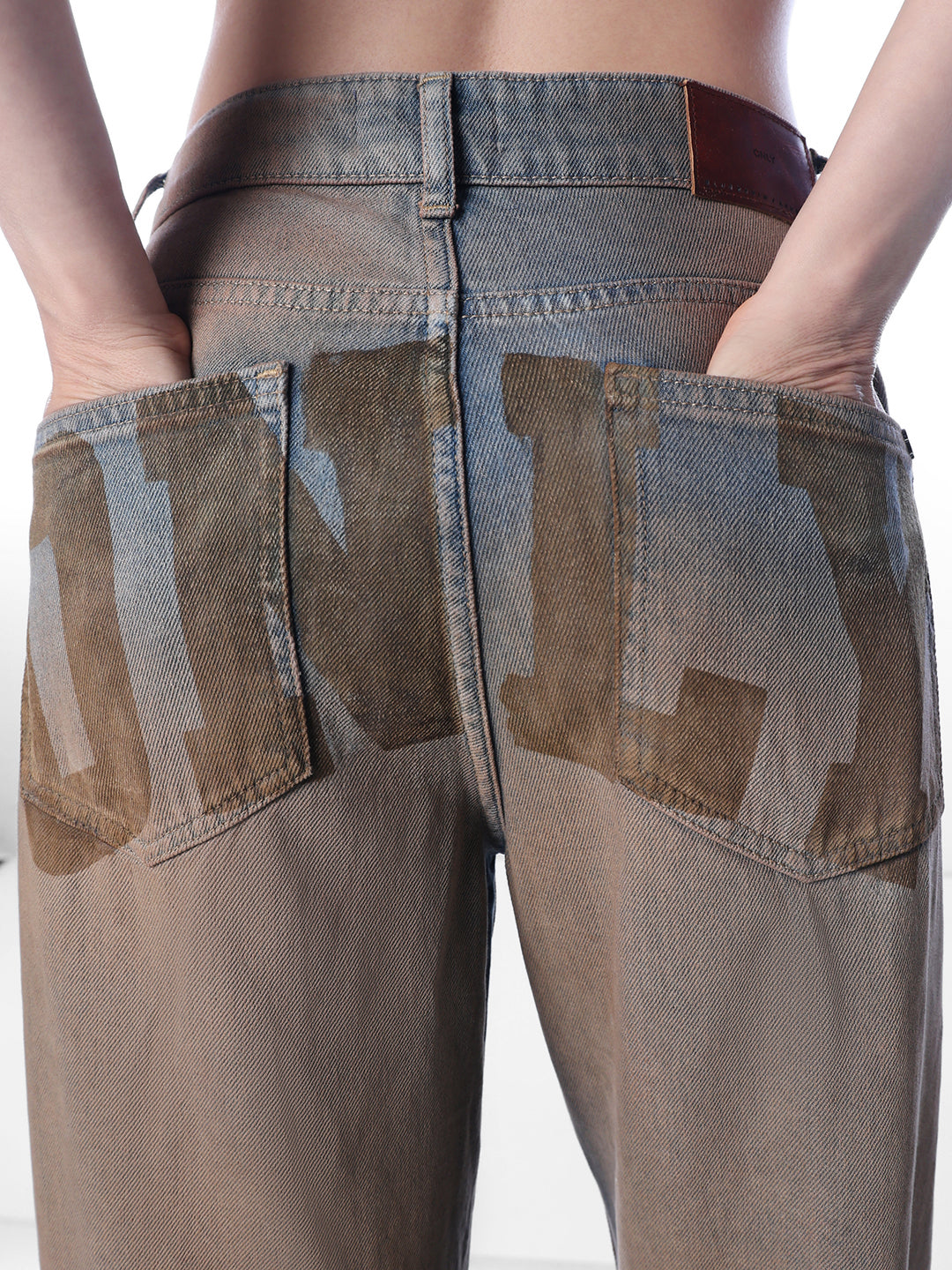 Blue Vintage Washed Wide Leg Jeans