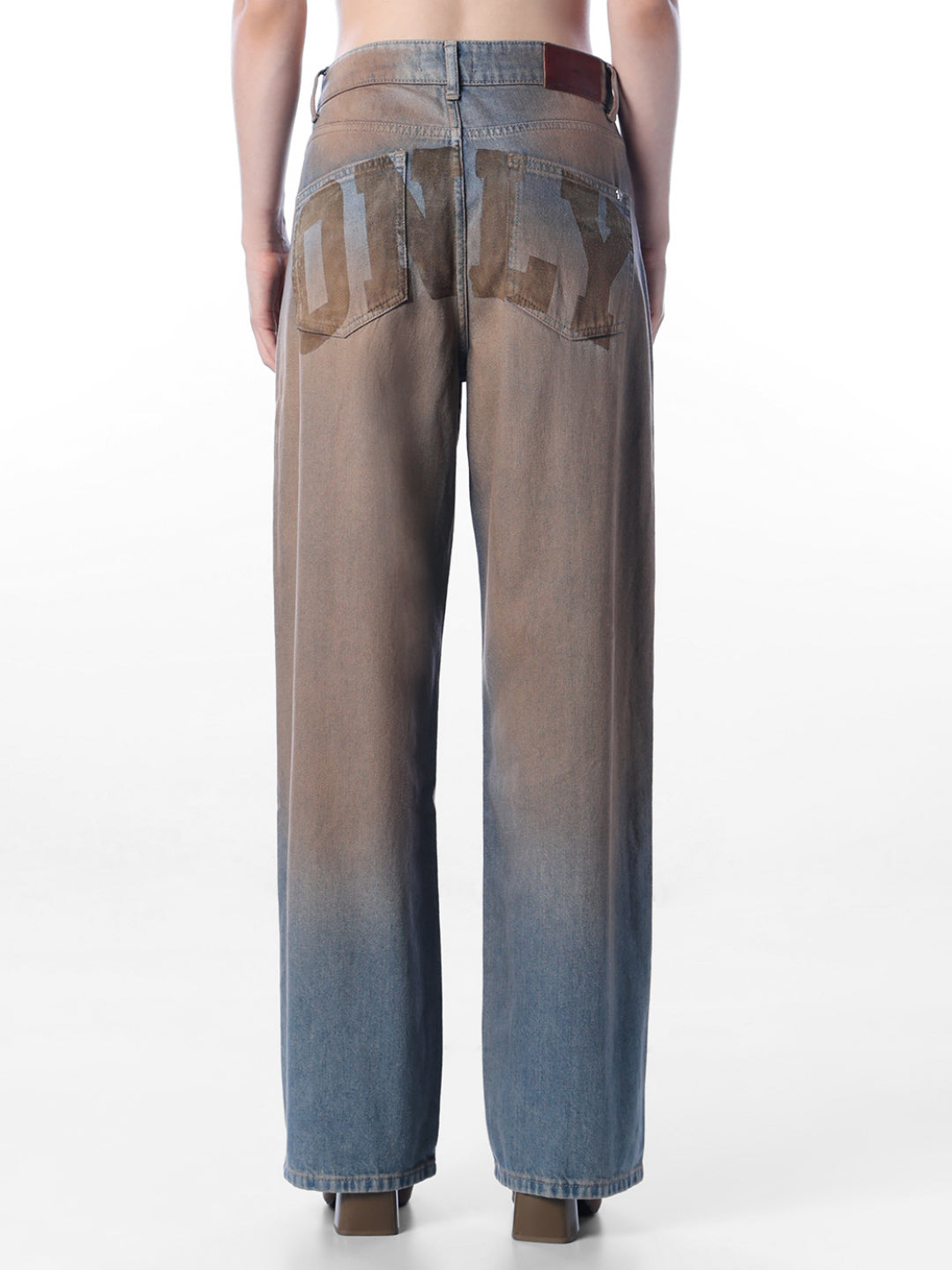 Blue Vintage Washed Wide Leg Jeans