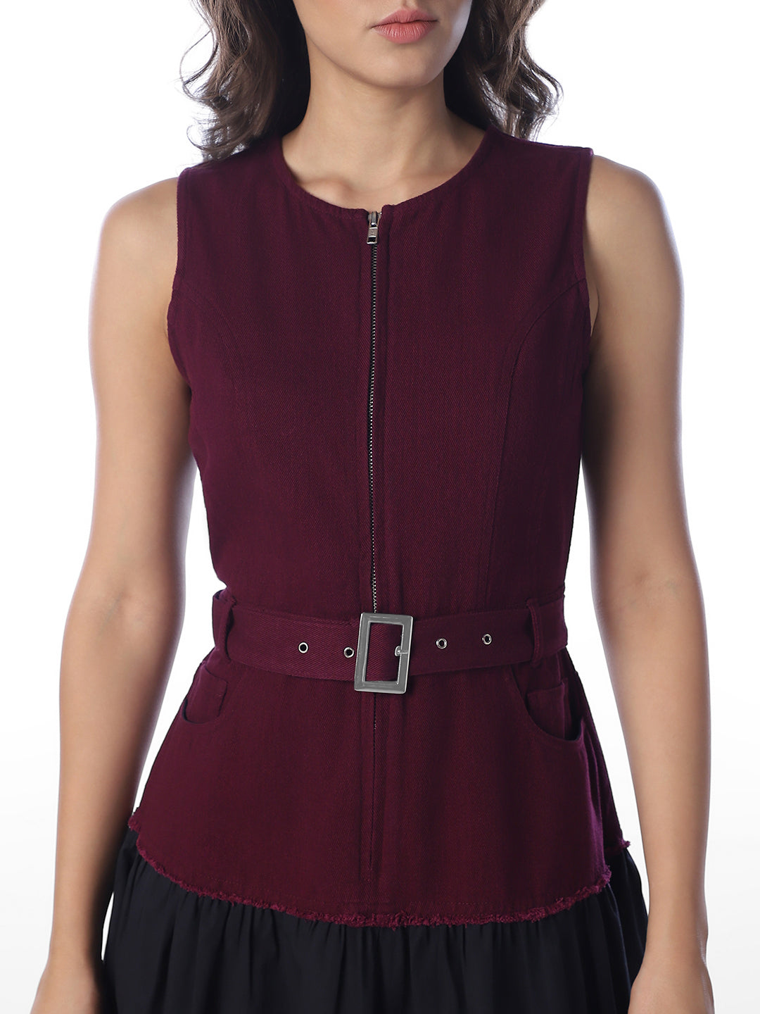 Maroon Waistcoat Top