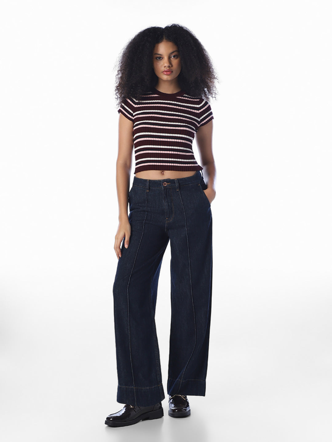 Striped Ribbed Knit Top