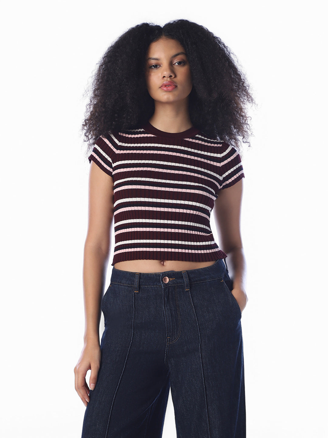 Striped Ribbed Knit Top