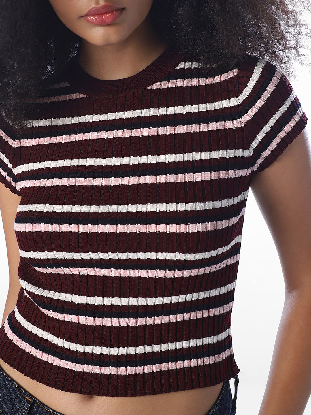 Striped Ribbed Knit Top
