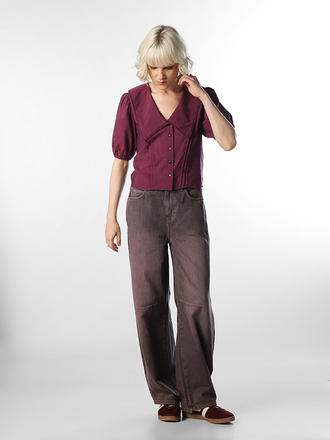 Maroon Cotton Shirt