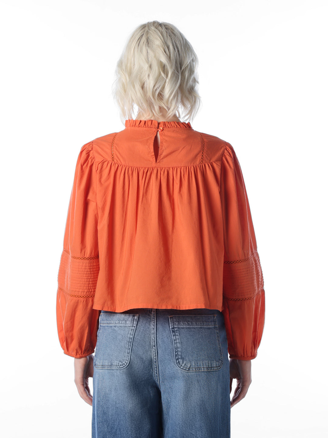 Orange Pintuck Top
