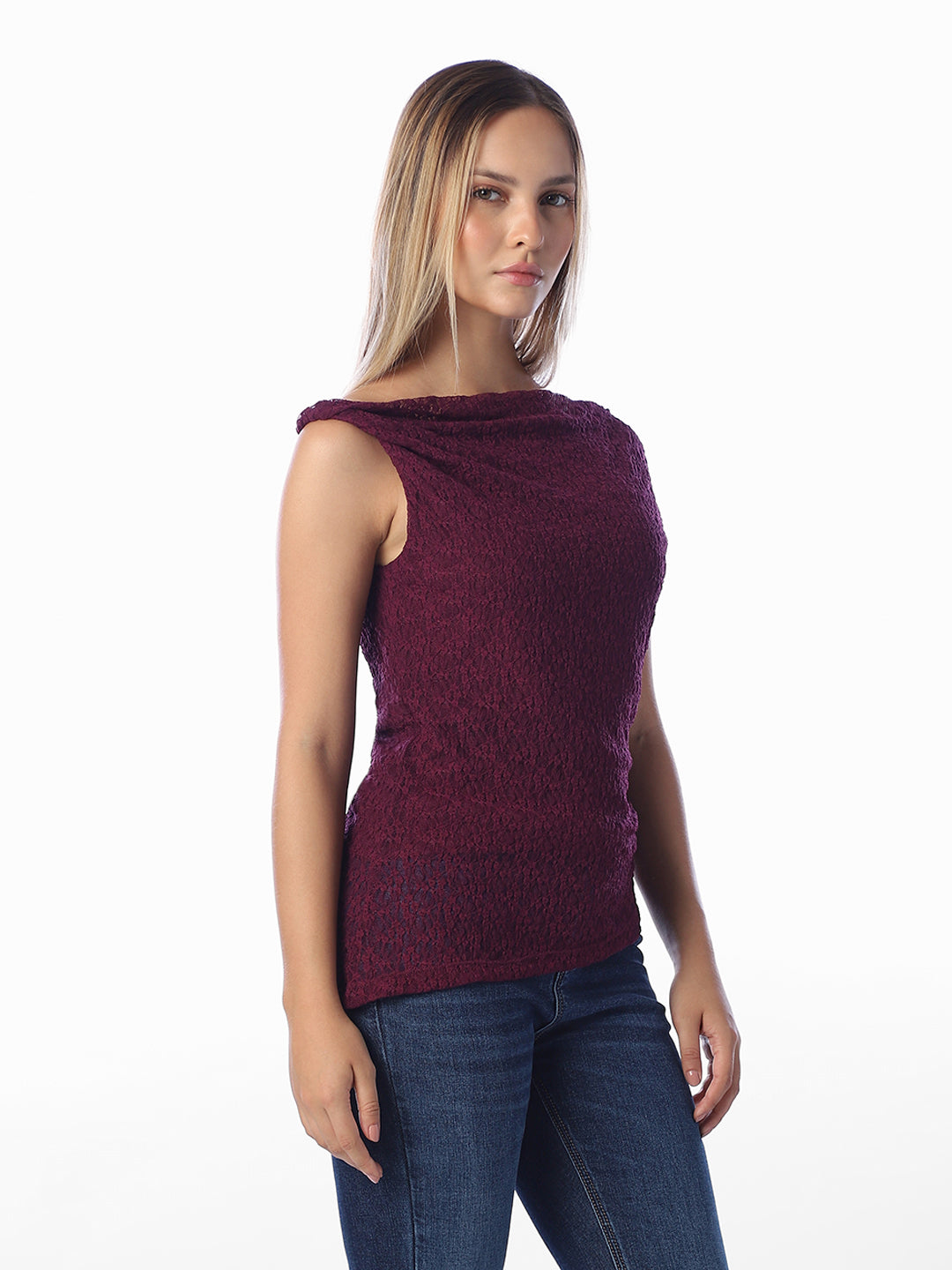 One Shoulder Lace Top