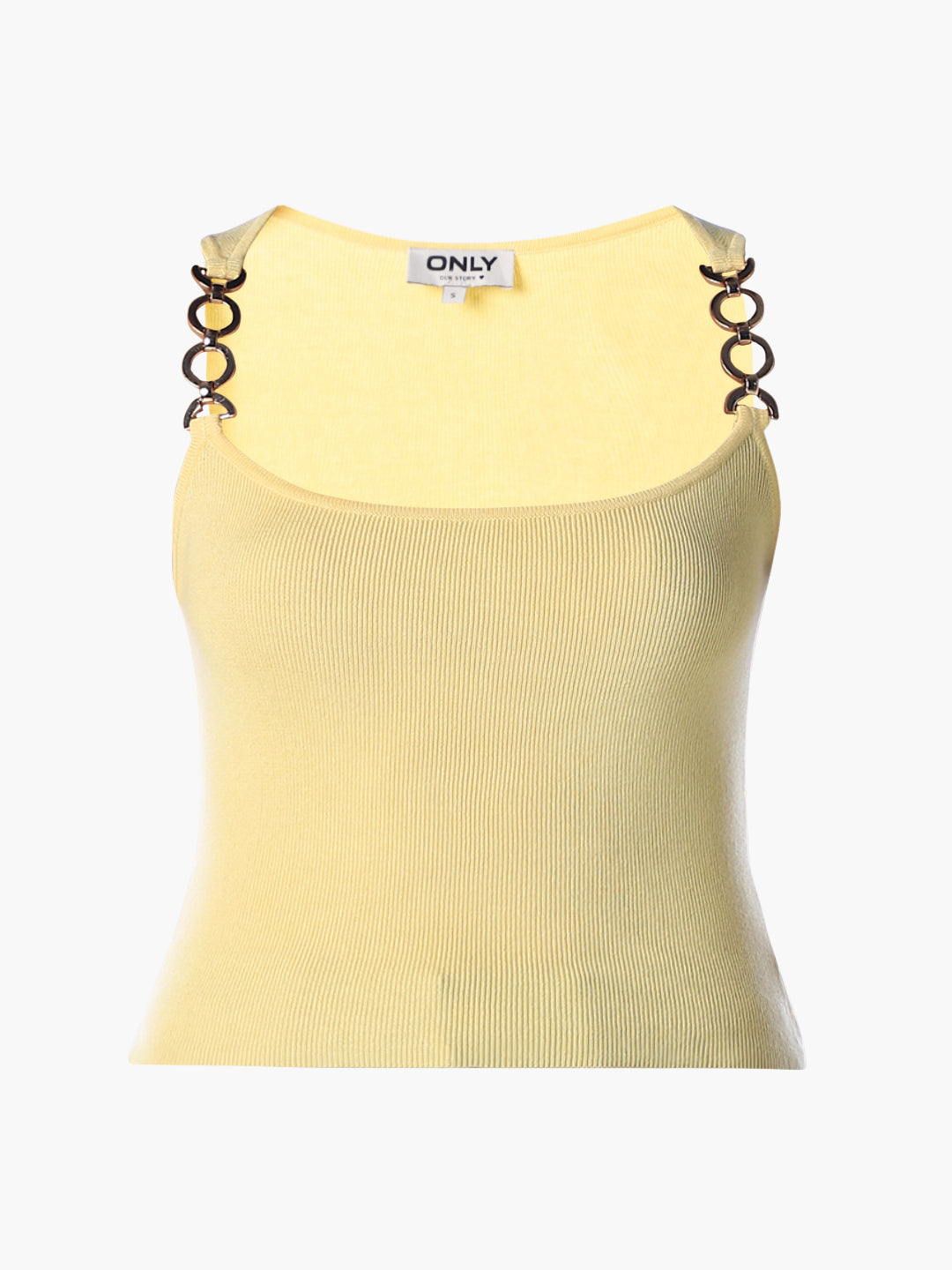 Yellow Chain-Link Knit Top