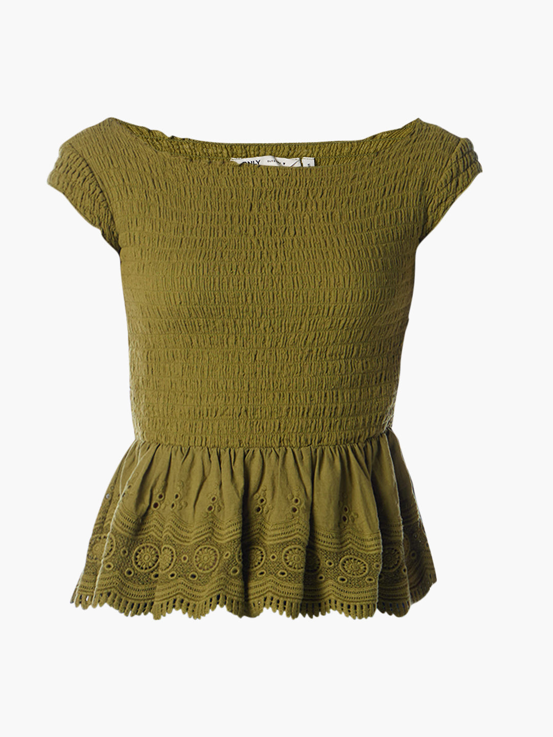 Olive Smocked Top