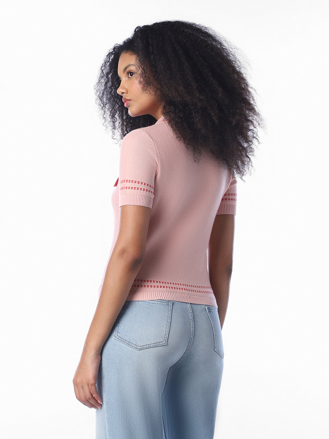 Contrast Stitch Knitted Polo