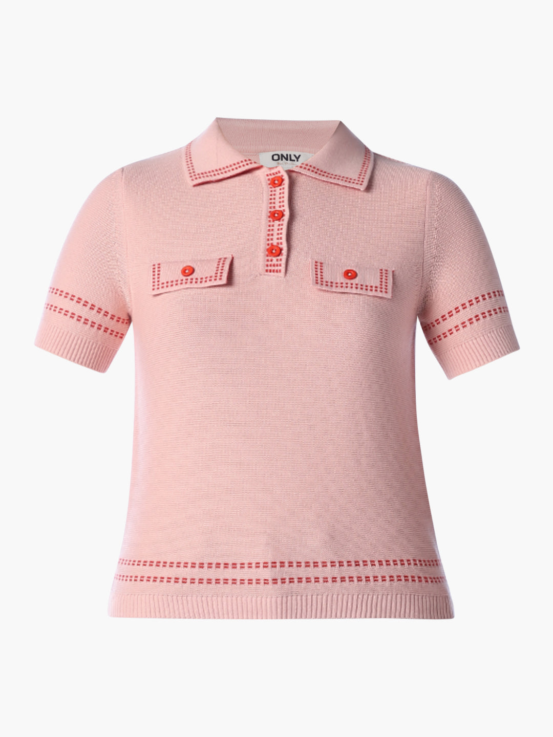 Contrast Stitch Knitted Polo