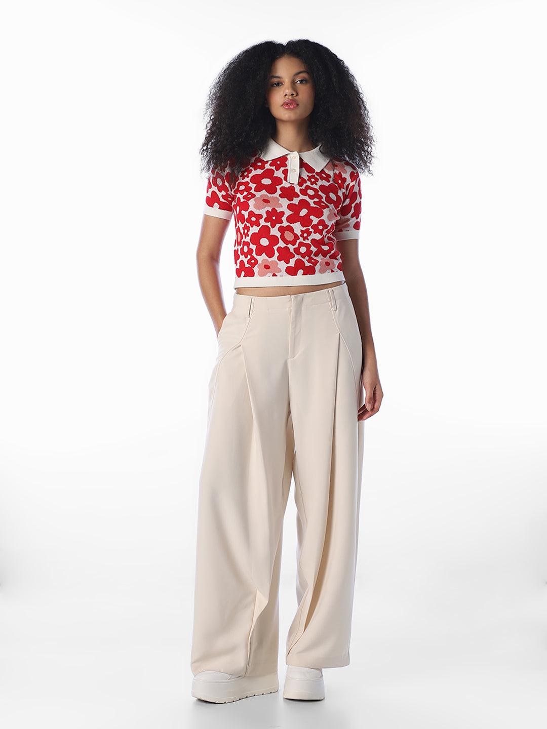 Floral Knitted Polo