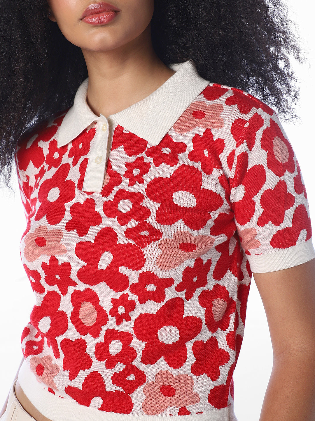 Floral Knitted Polo