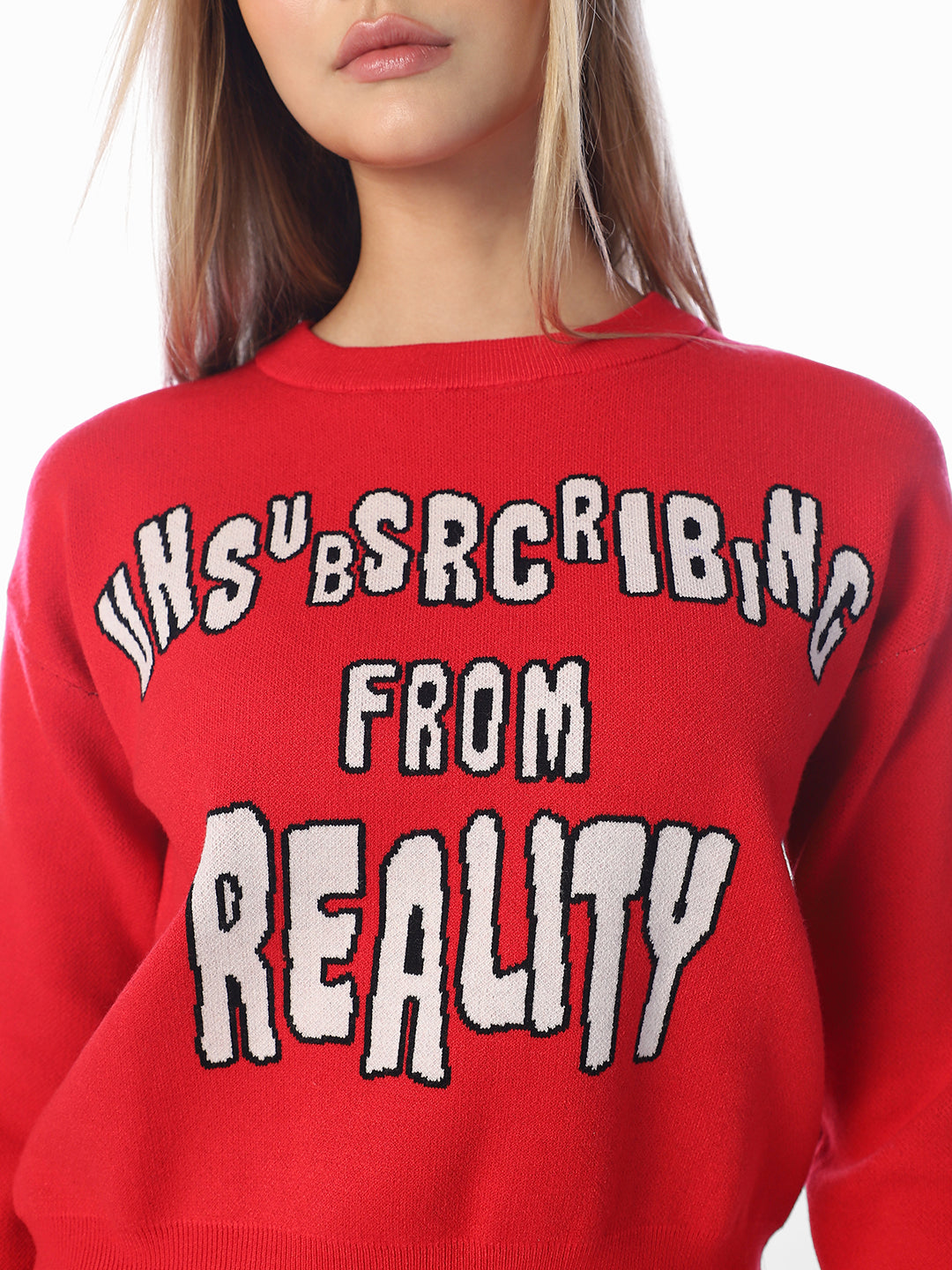 Red Printed Pullover