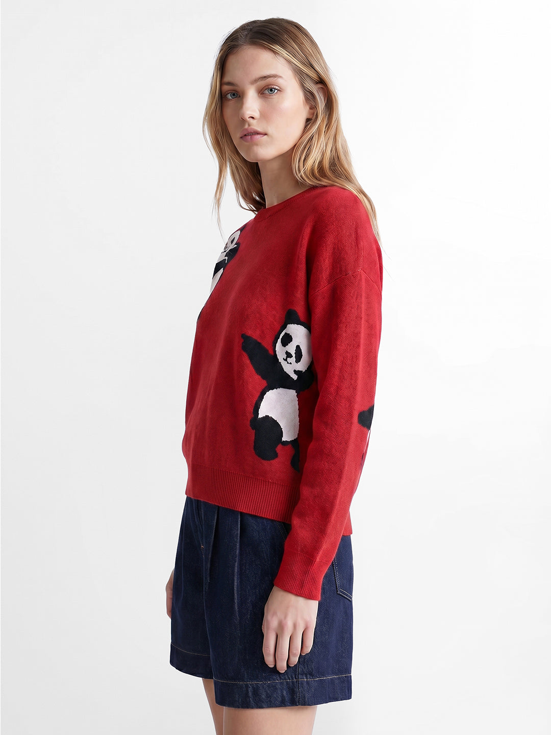 Red Panda Print Pullover