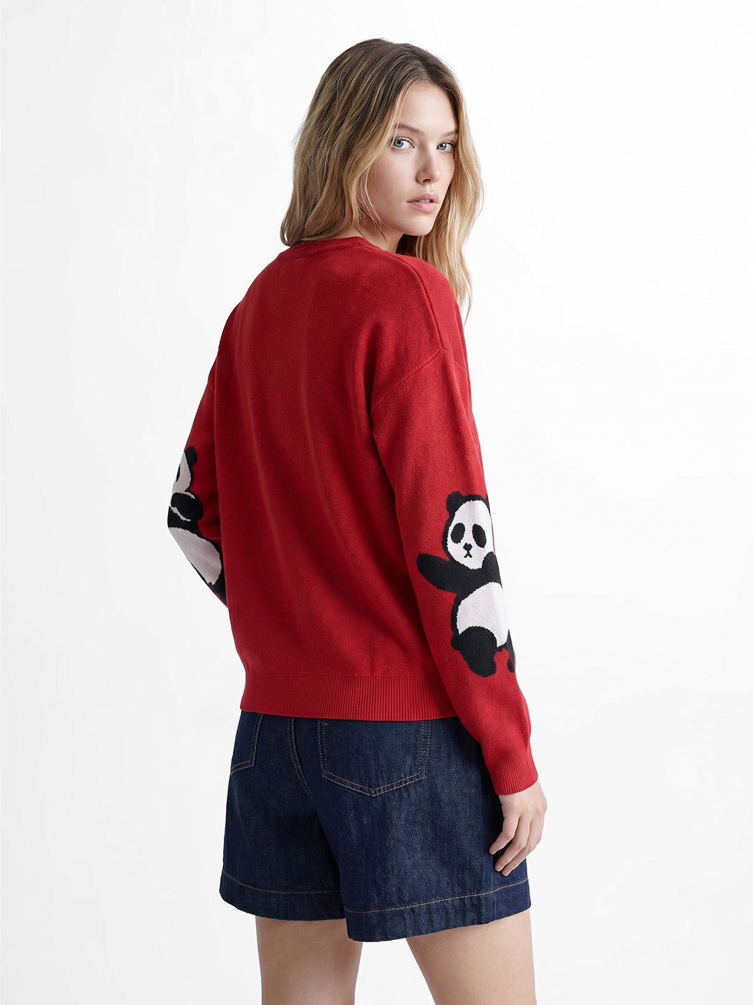 Red Panda Print Pullover