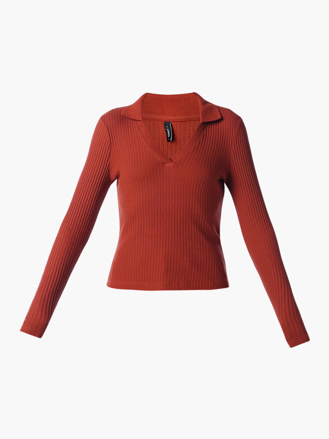 Ribbed Polo Knit Top