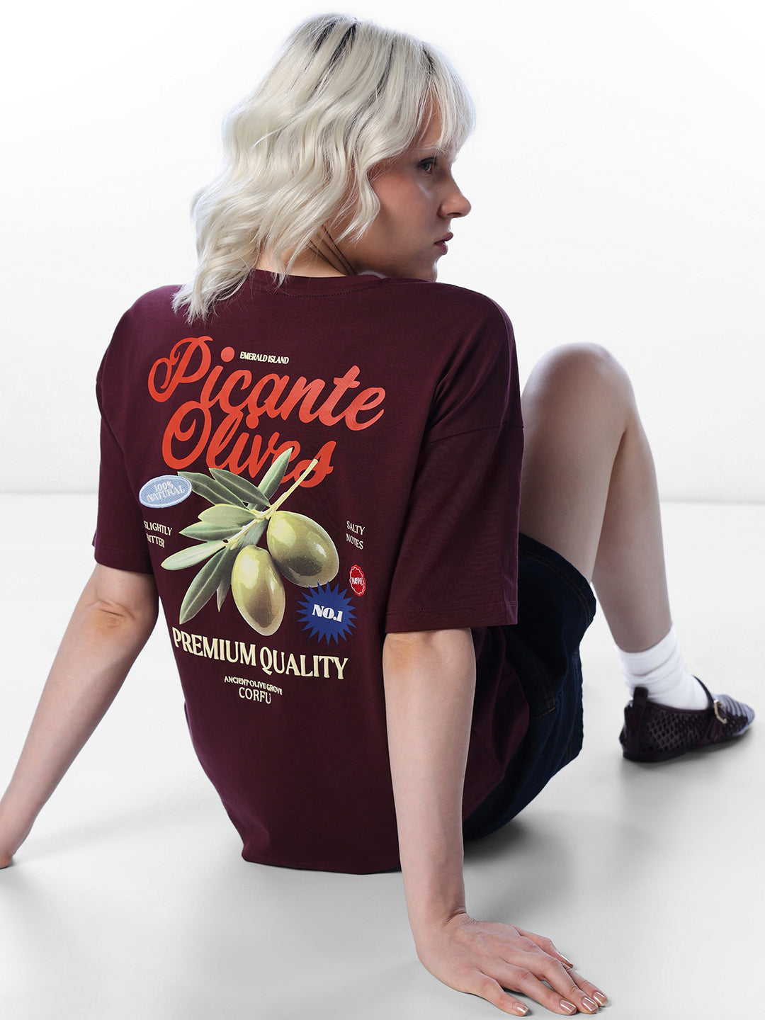 Red Printed Oversized T-shirt