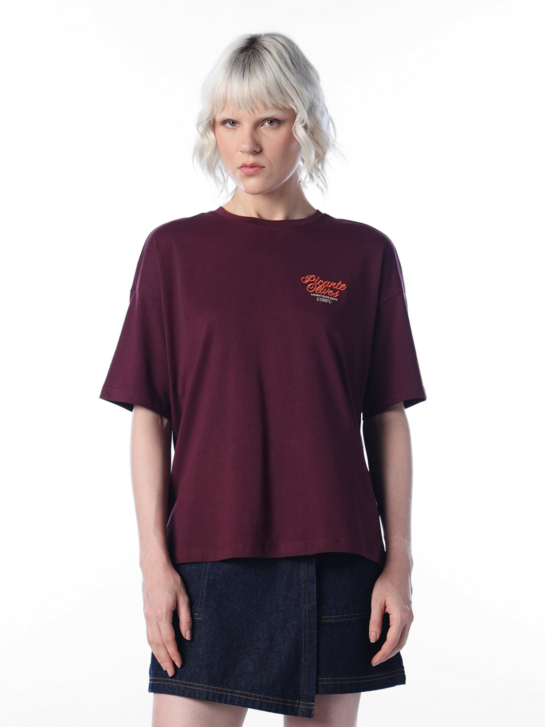 Red Printed Oversized T-shirt
