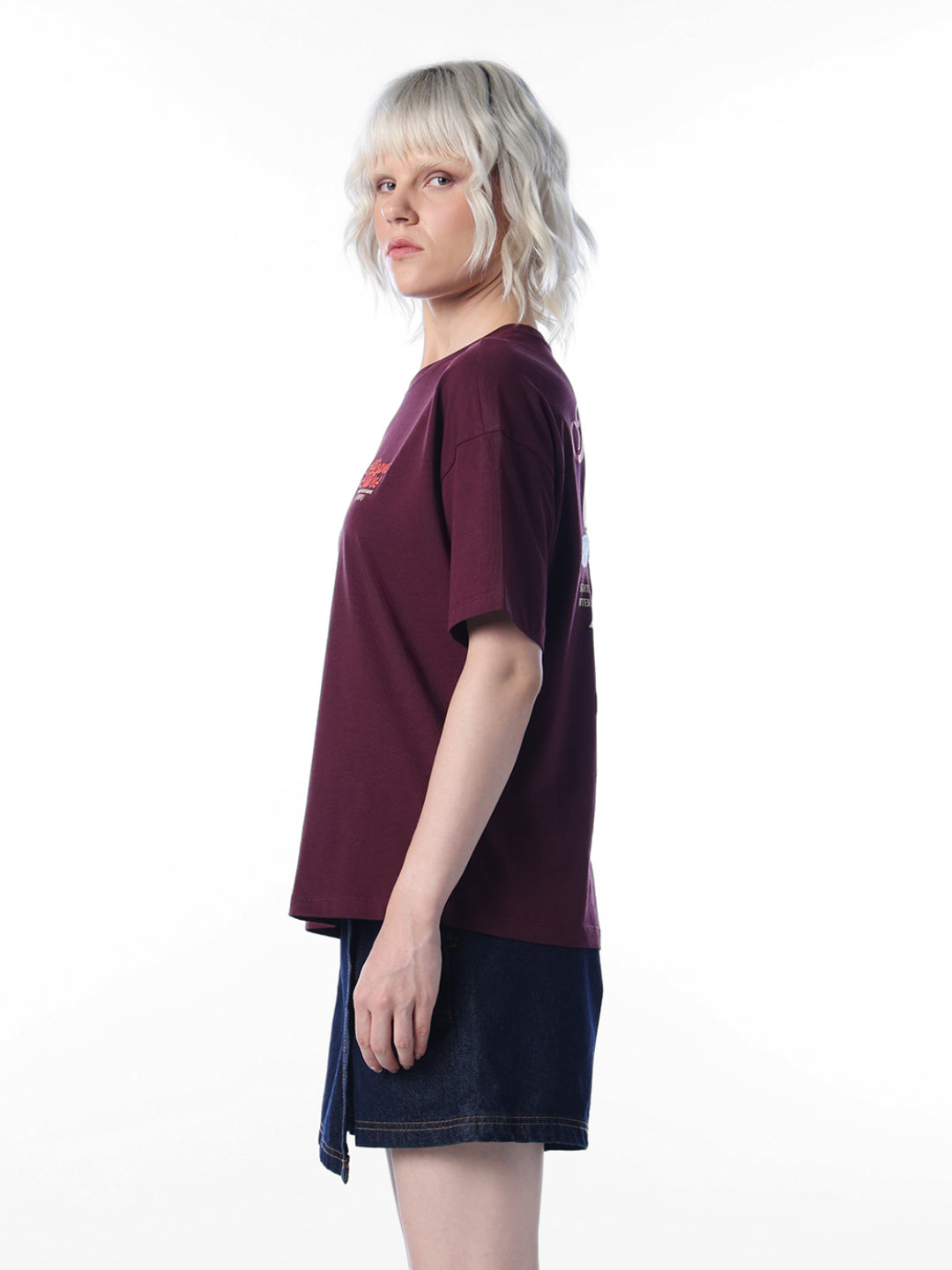 Red Printed Oversized T-shirt