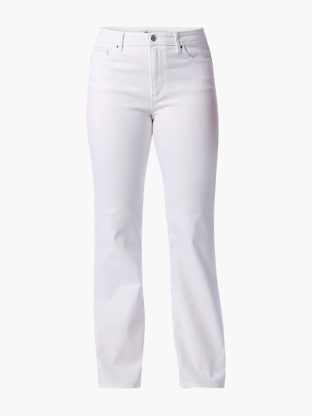 White High Rise Flared Jeans