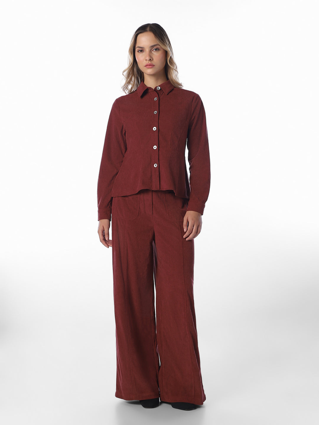 Corduroy Peplum Shirt