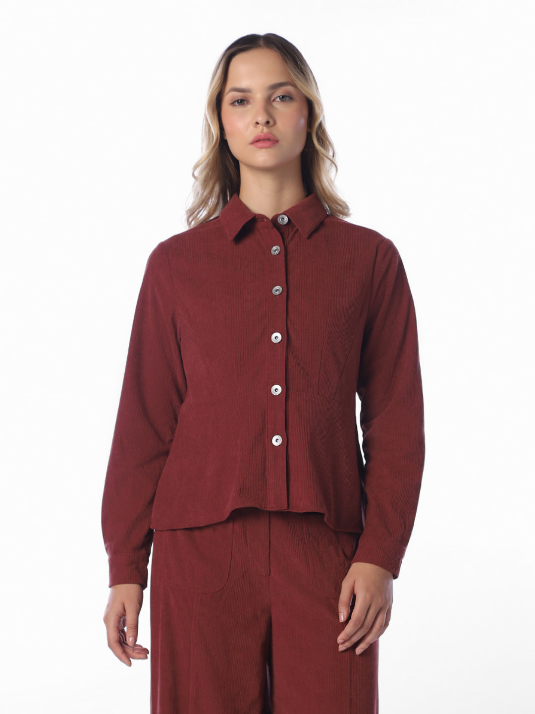 Corduroy Peplum Shirt