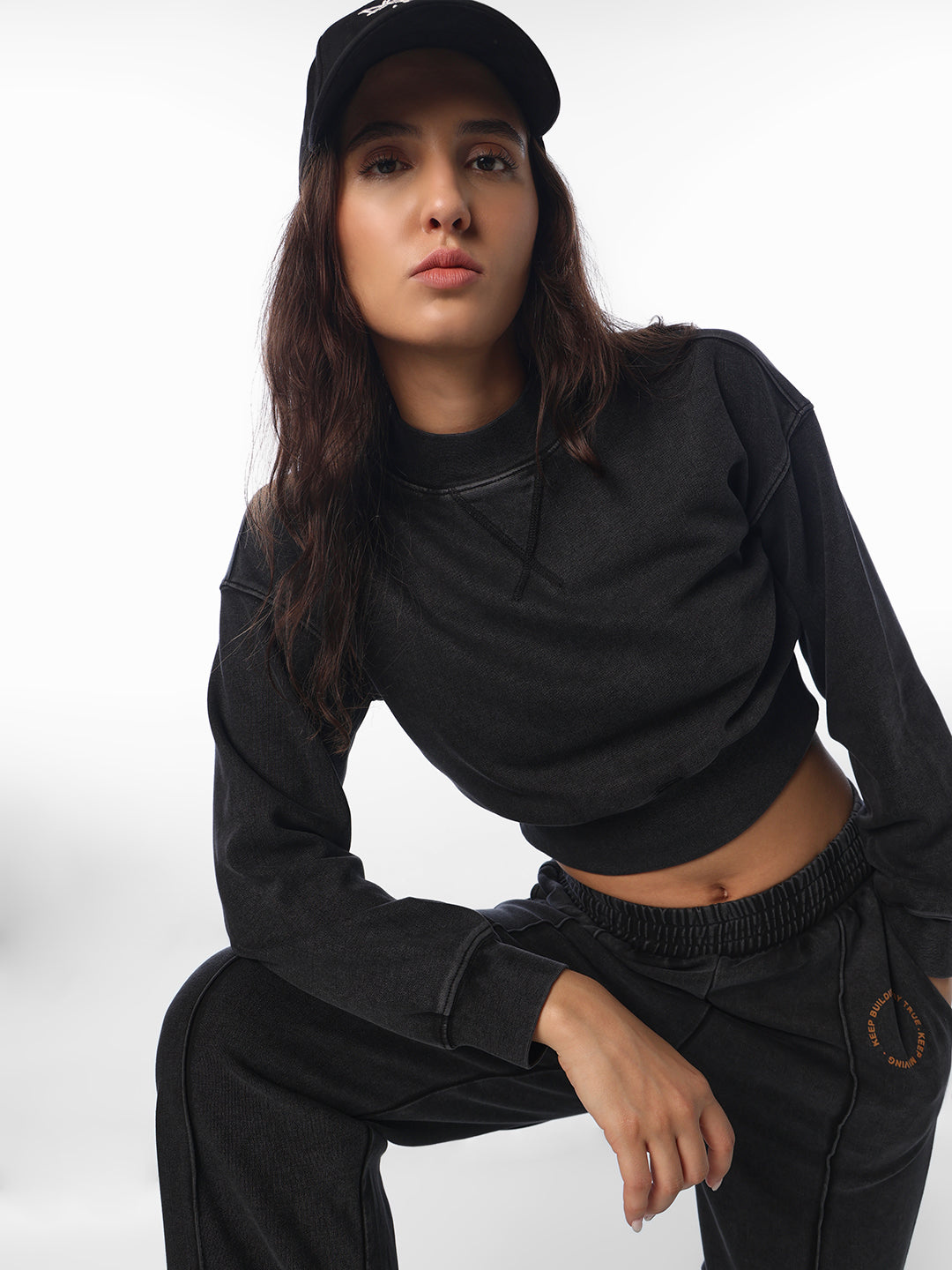 Black Cropped Sweatshirt