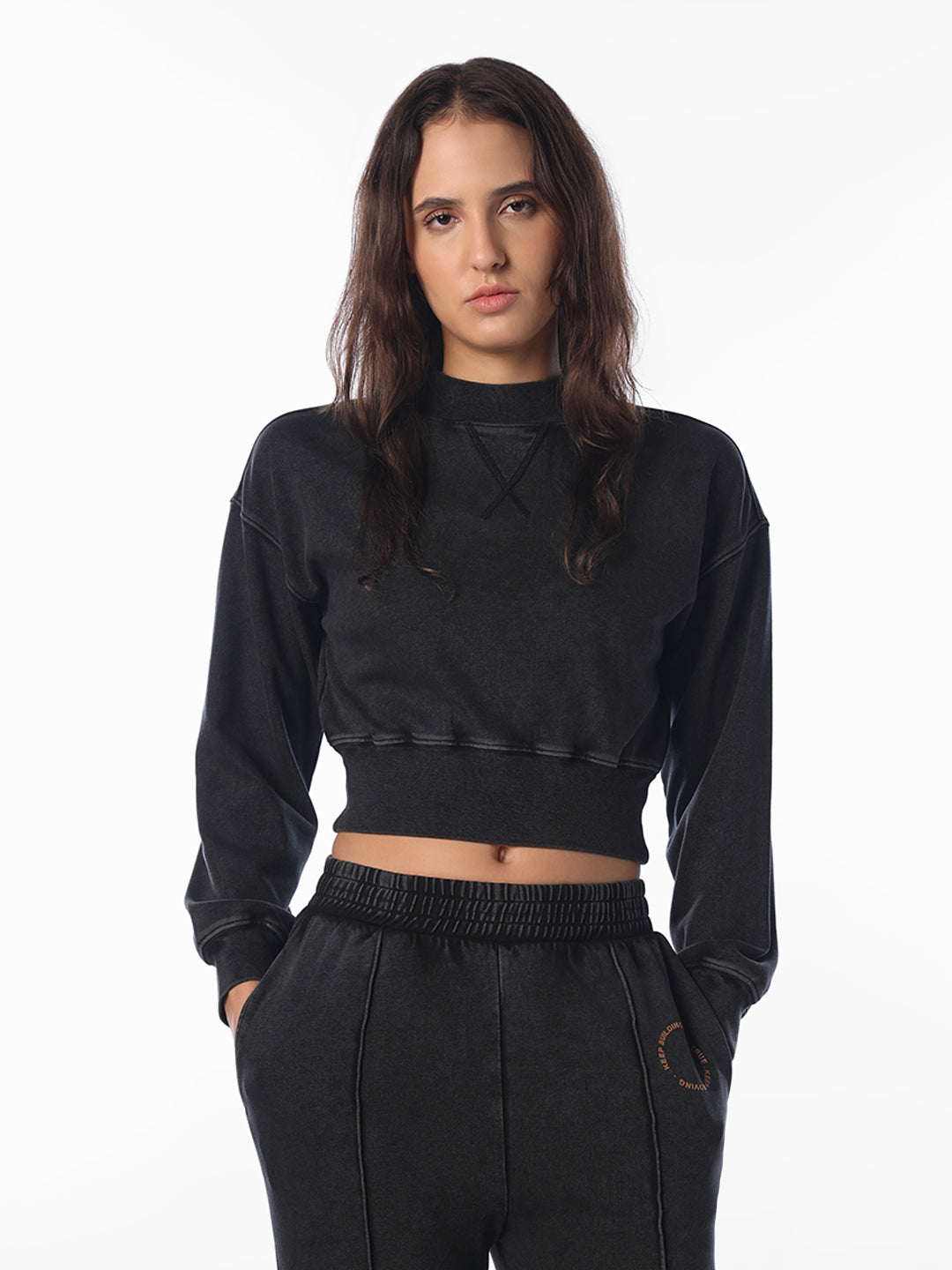 Black Cropped Sweatshirt