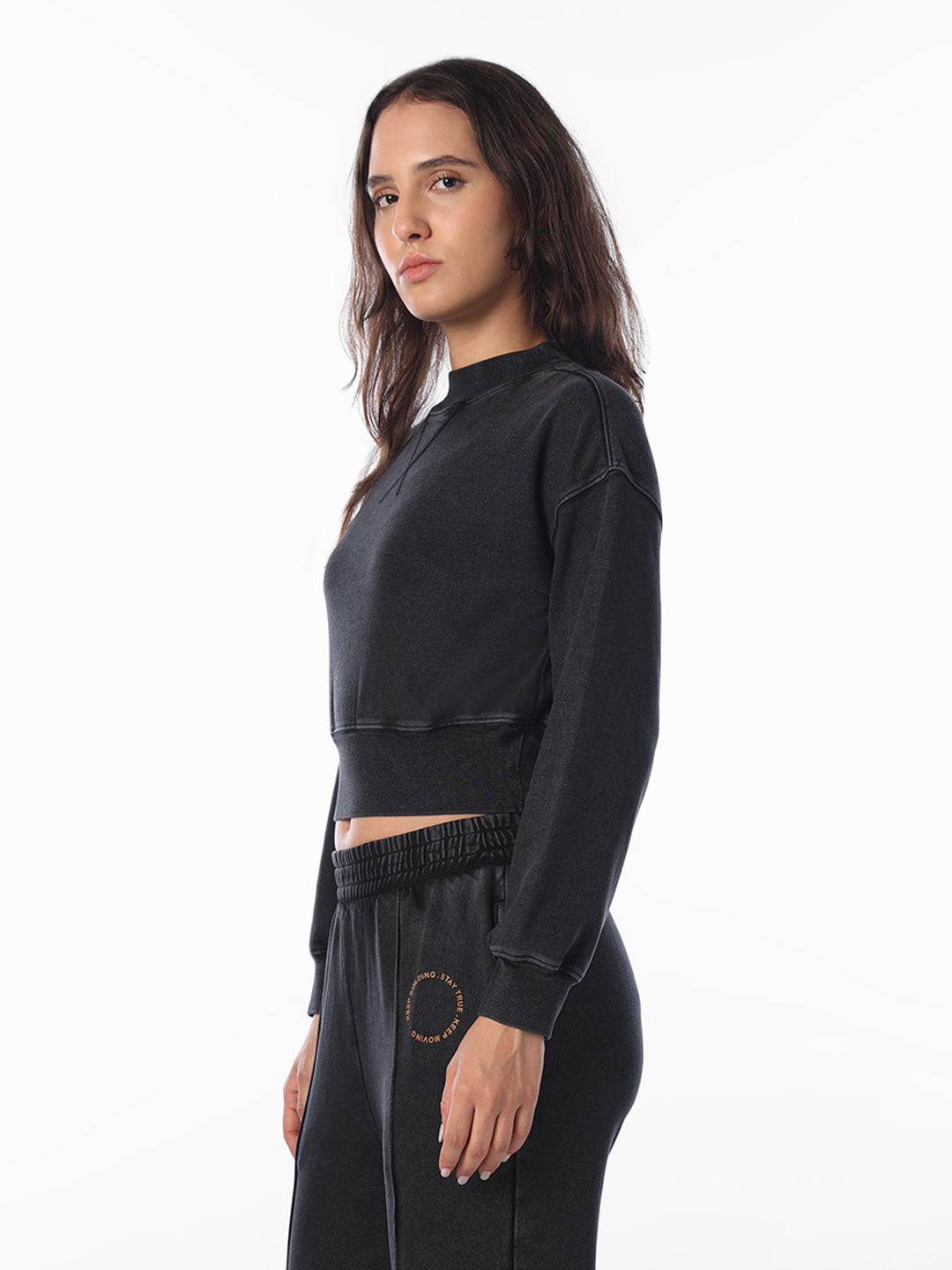 Black Cropped Sweatshirt