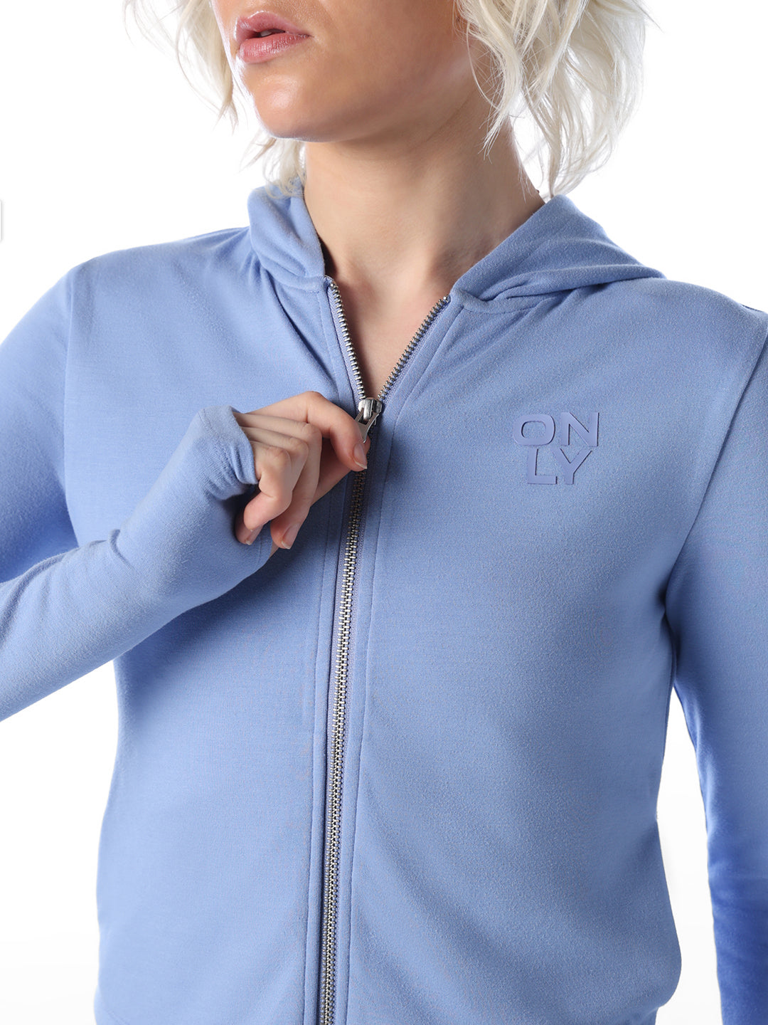 Light Blue Cropped Hoodie